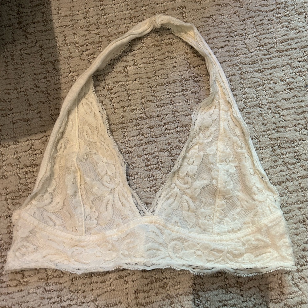 White lace halter bralette